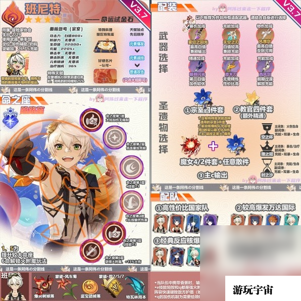 《原神》3.7版班尼特养成要点详情